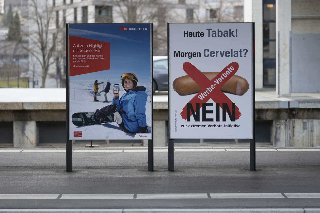 Plakat gegen das Tabakwerbeverbot