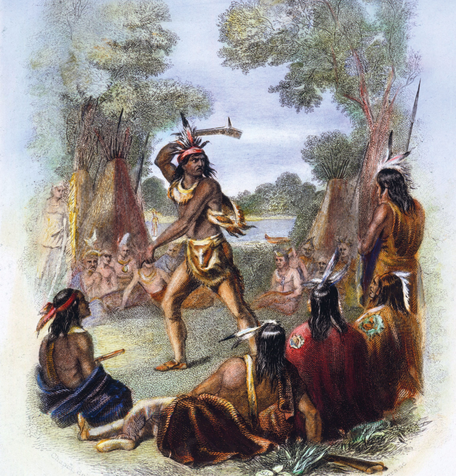 Zeichnung eines indianischen Chiefs