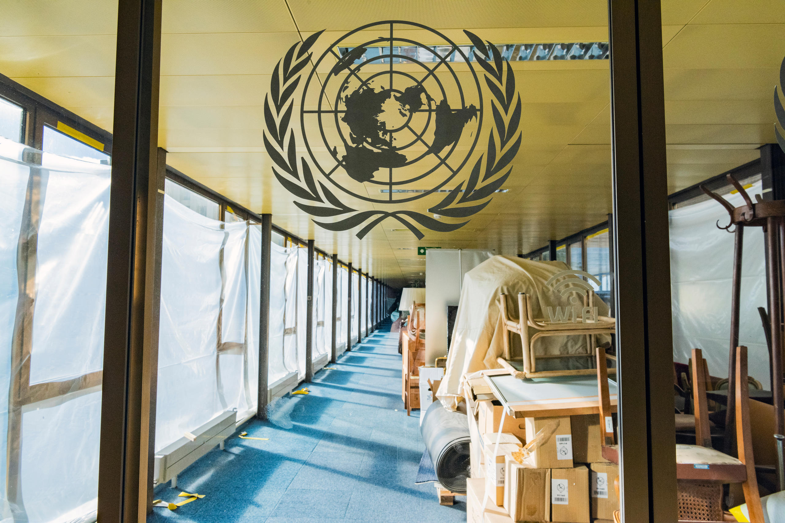 Langer Gang an der UNO in Genf