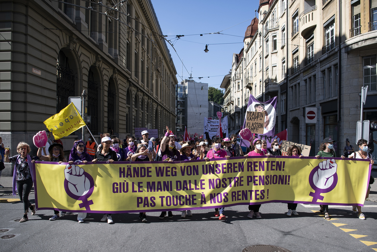 Demonstration gegen höheres Rentenalter