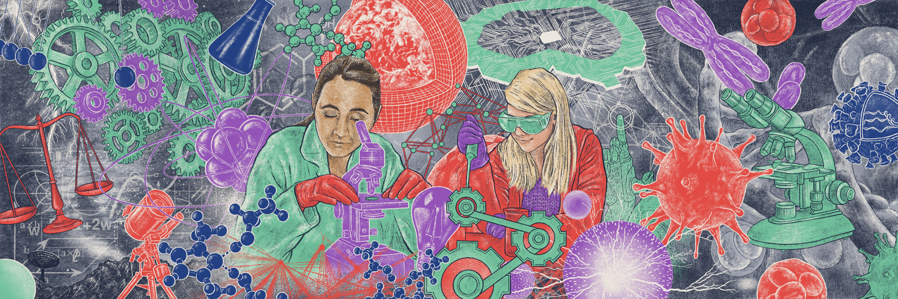 Illustration de femmes scientifiques