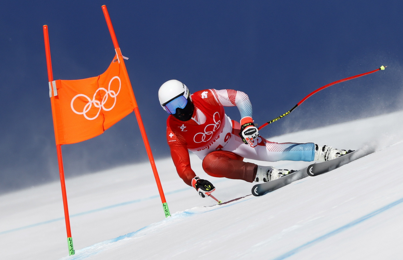 Beat Feuz durante la prova che gli ha fatto guadagnare l oro olimpico della discesa libera.