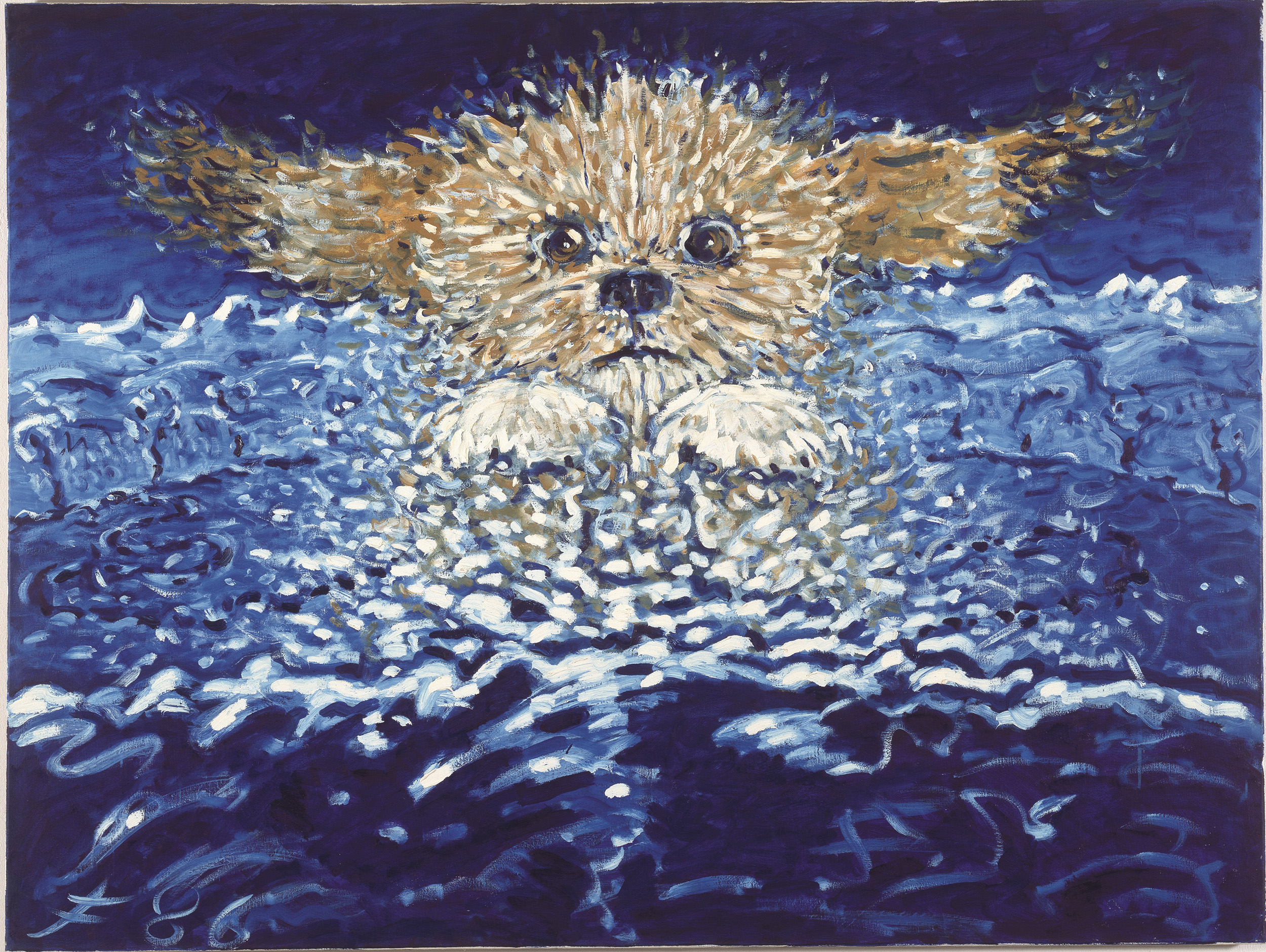 Peinture représentant un chien