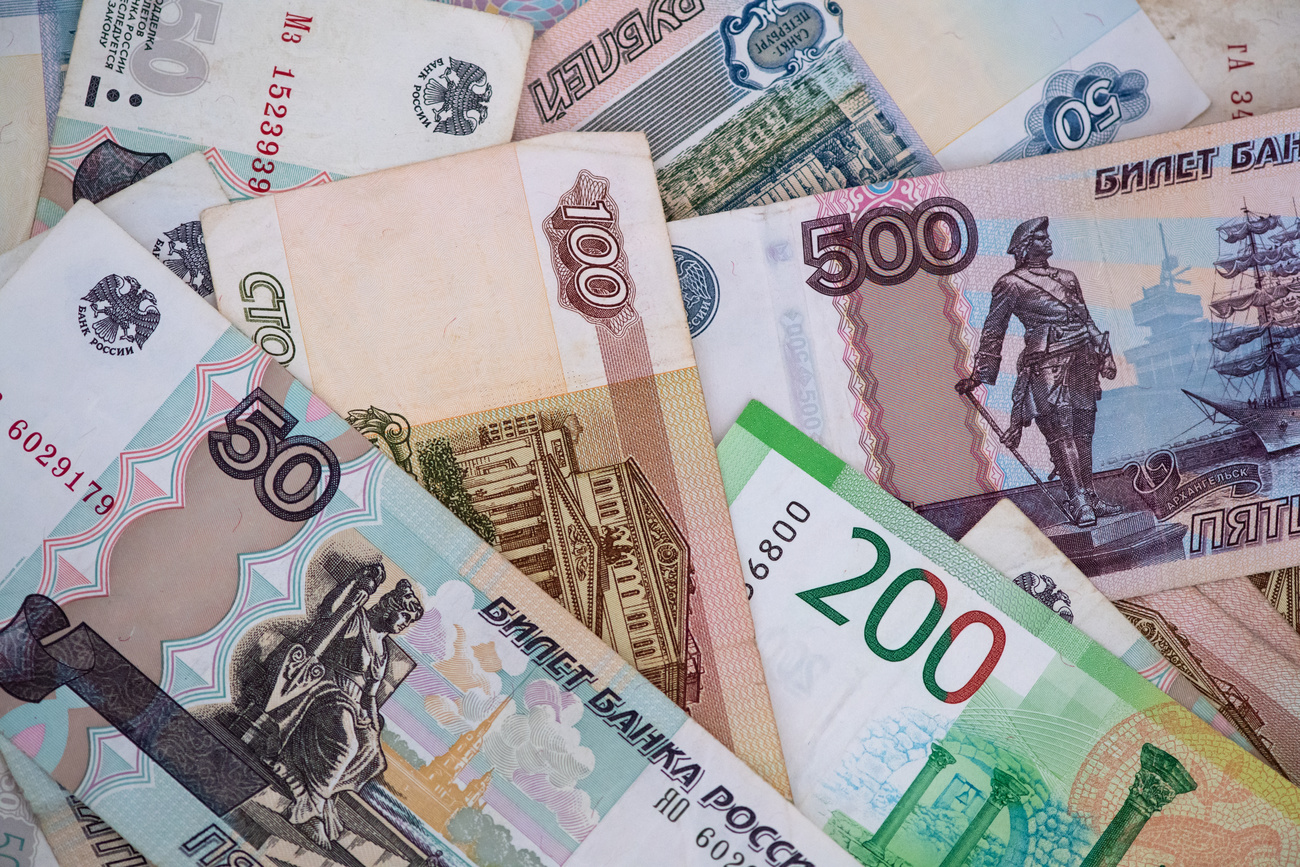 Banconote russe e europee.