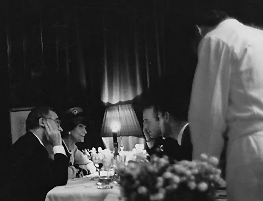 Balenciaga, Coco Chanel in the Kronenhalle restaurant, in Zurich.