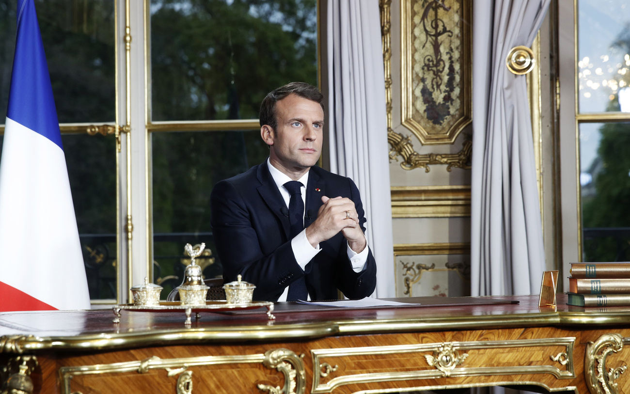 Der Präsident Emanuel Macron