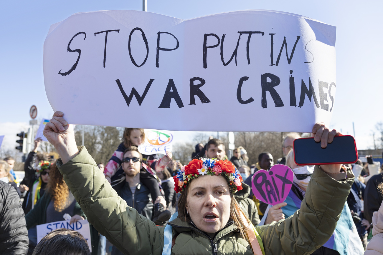 Manif contre Poutine en Suisse