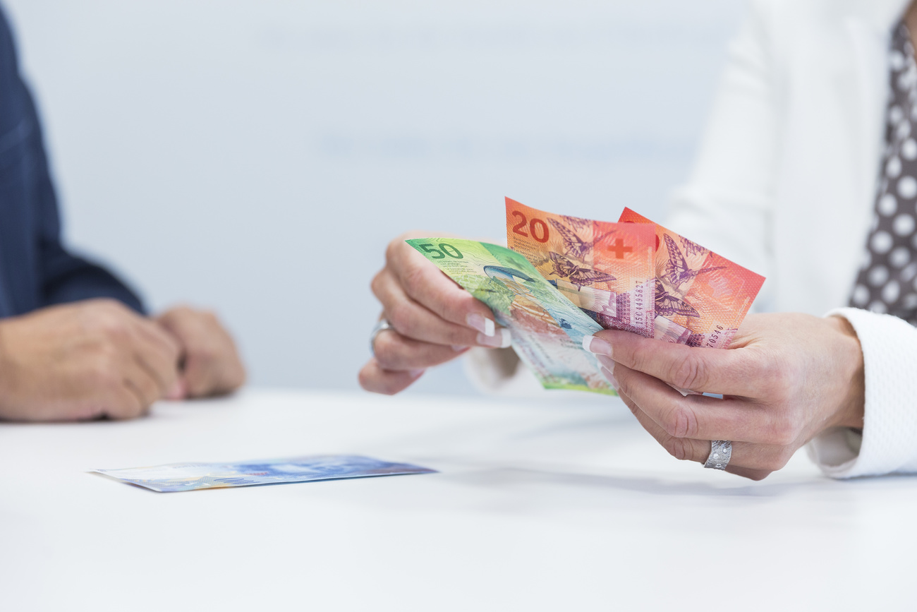 Woman counting money