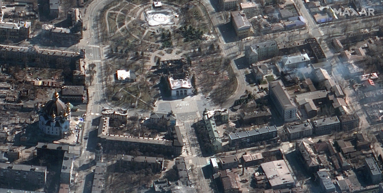 Imagen aérea muestra daños de bombardeos