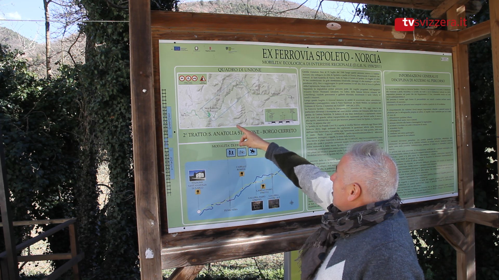 Paolo Capocci sul nuovo tracciato della greenway.