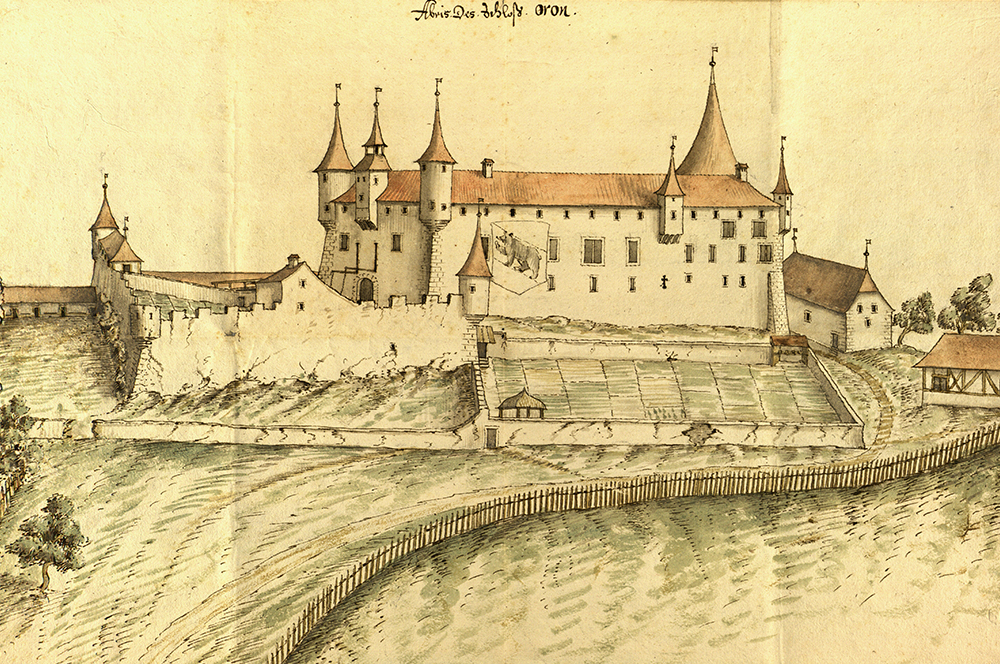 Gravure montrant un château