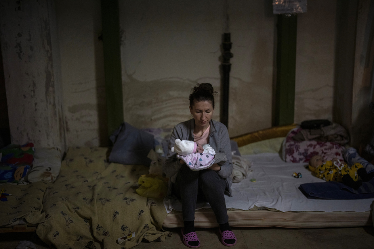 Woman holding her baby