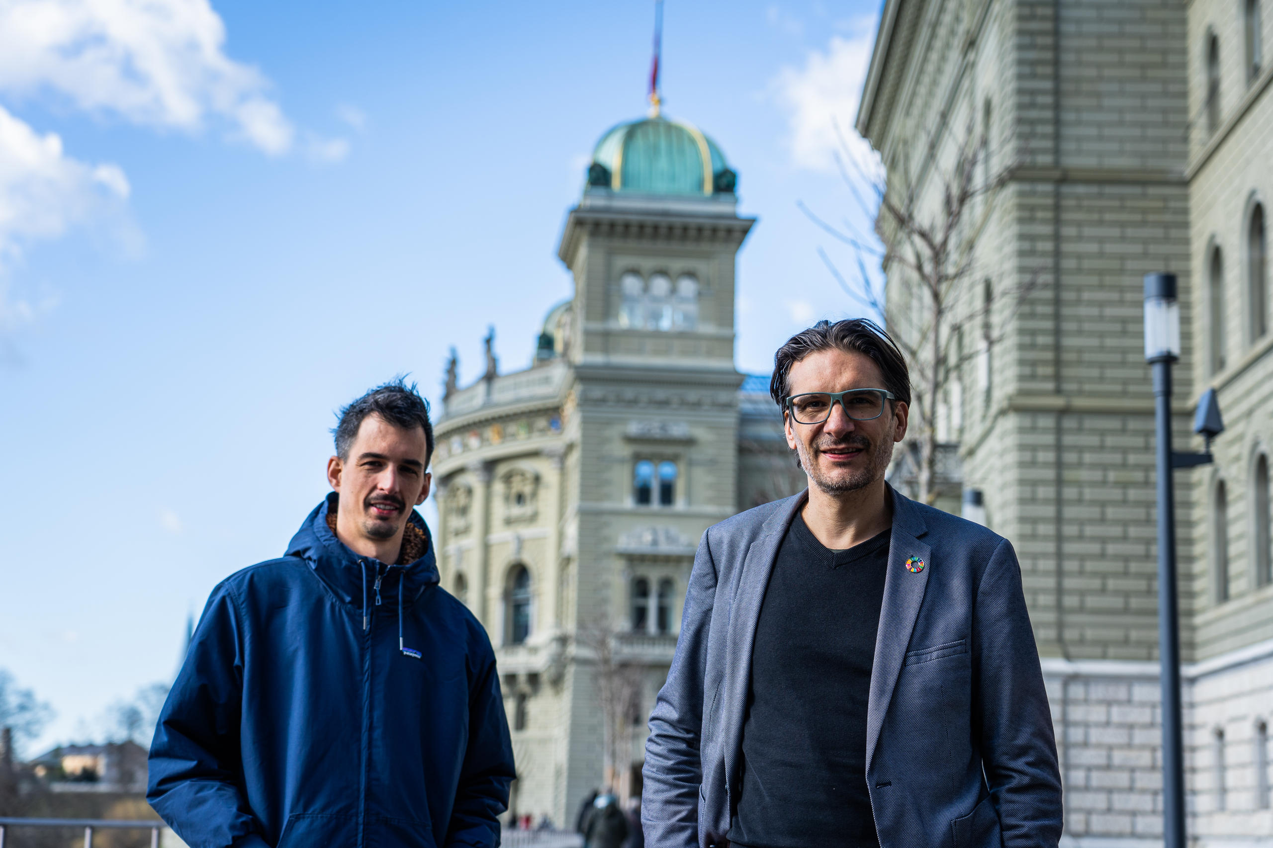 Geldökonom Fabio Canetg und Gerhard Andrey, Nationalrat der Grünen