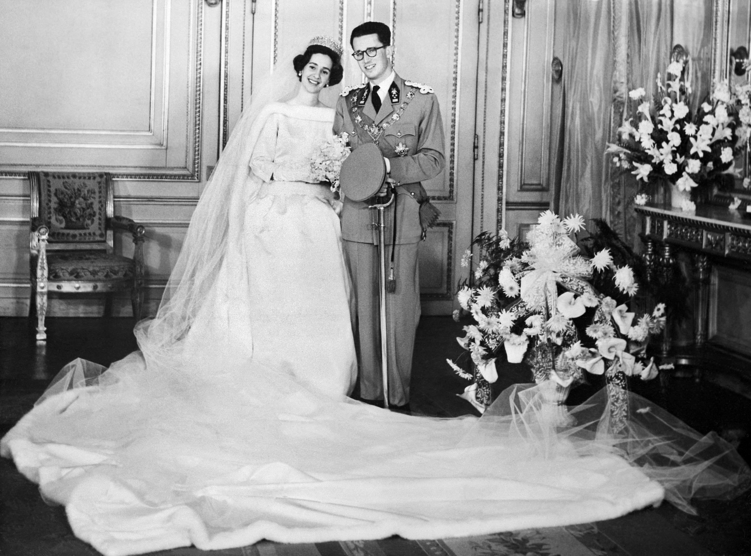 Foto de boda del rey Balduino con Fabiola de Mora.