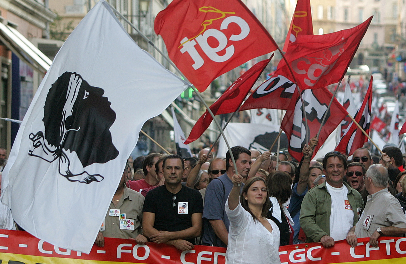 Una protesta dei corsi a Bastia.