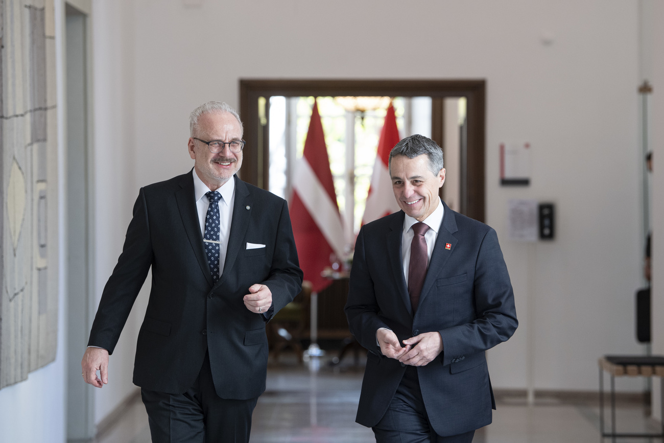 I presidenti Egils Levits e Ignazio Cassis.