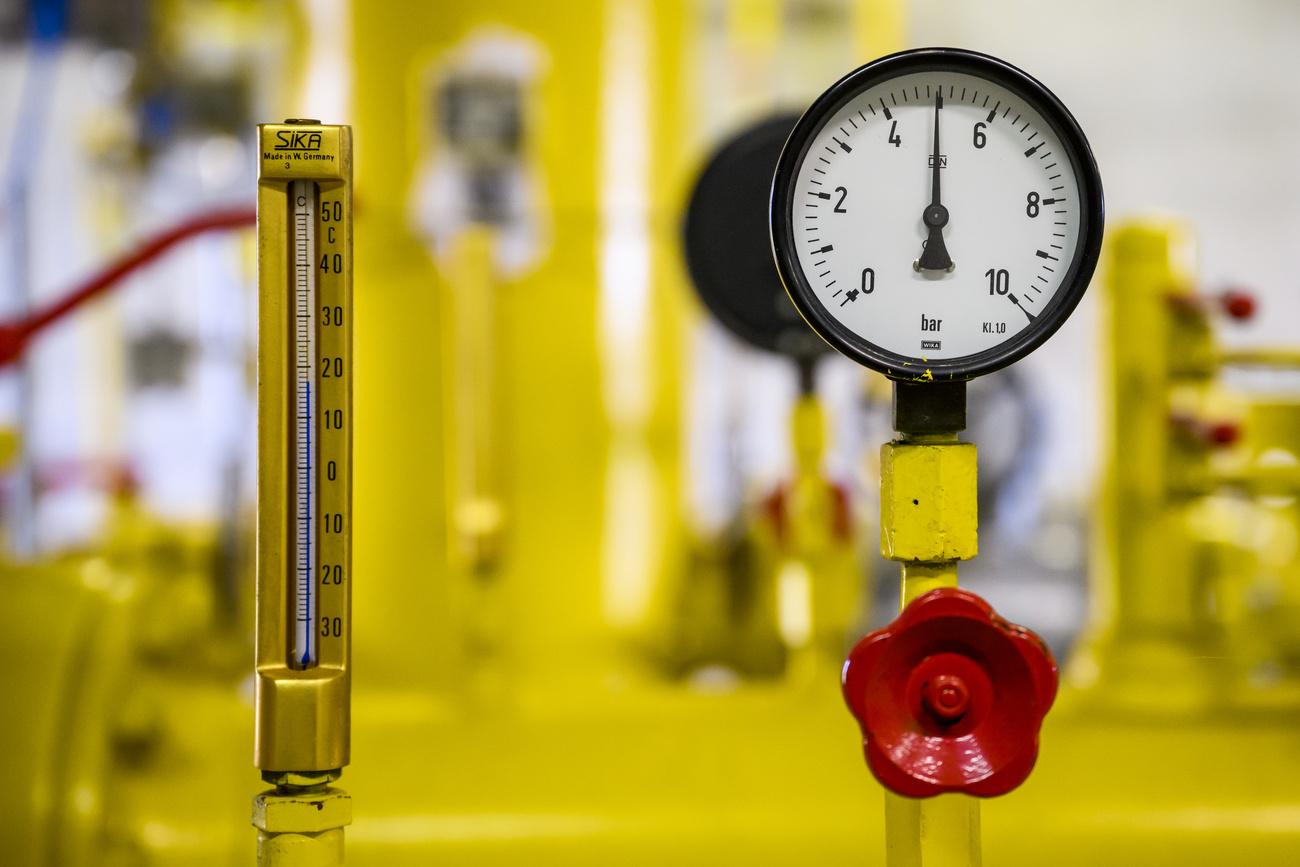 Il contatore che misura la pressione a una stazione di gas sotto alta pressione a Yverdon.