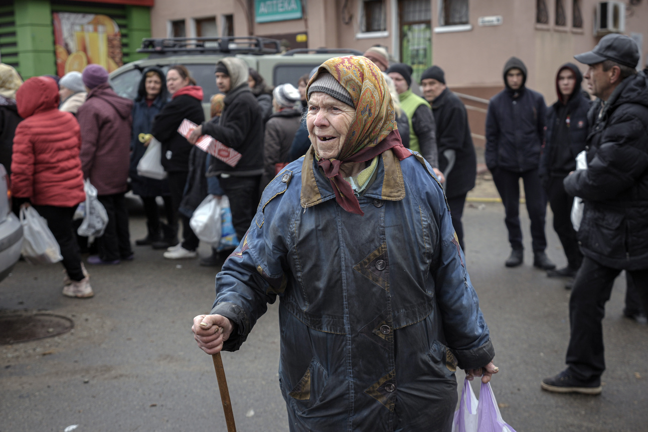 food aid arrives in Bucha