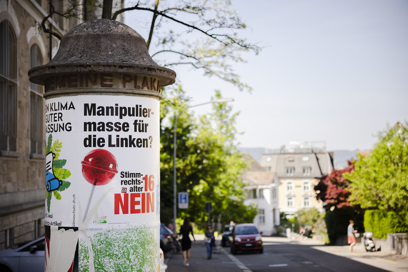Werbung gegen Stimmrechtsalter 16