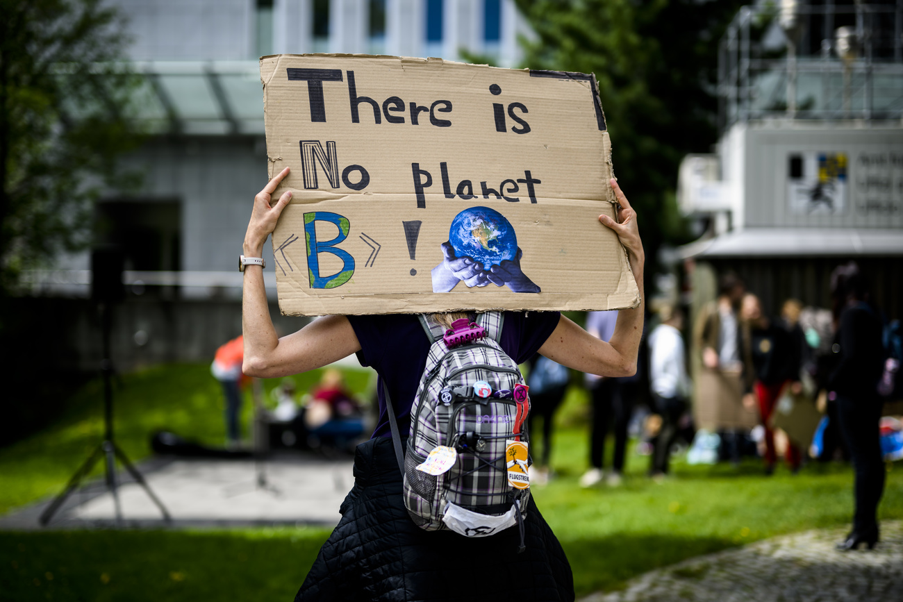 Climate protester at Davos 2022