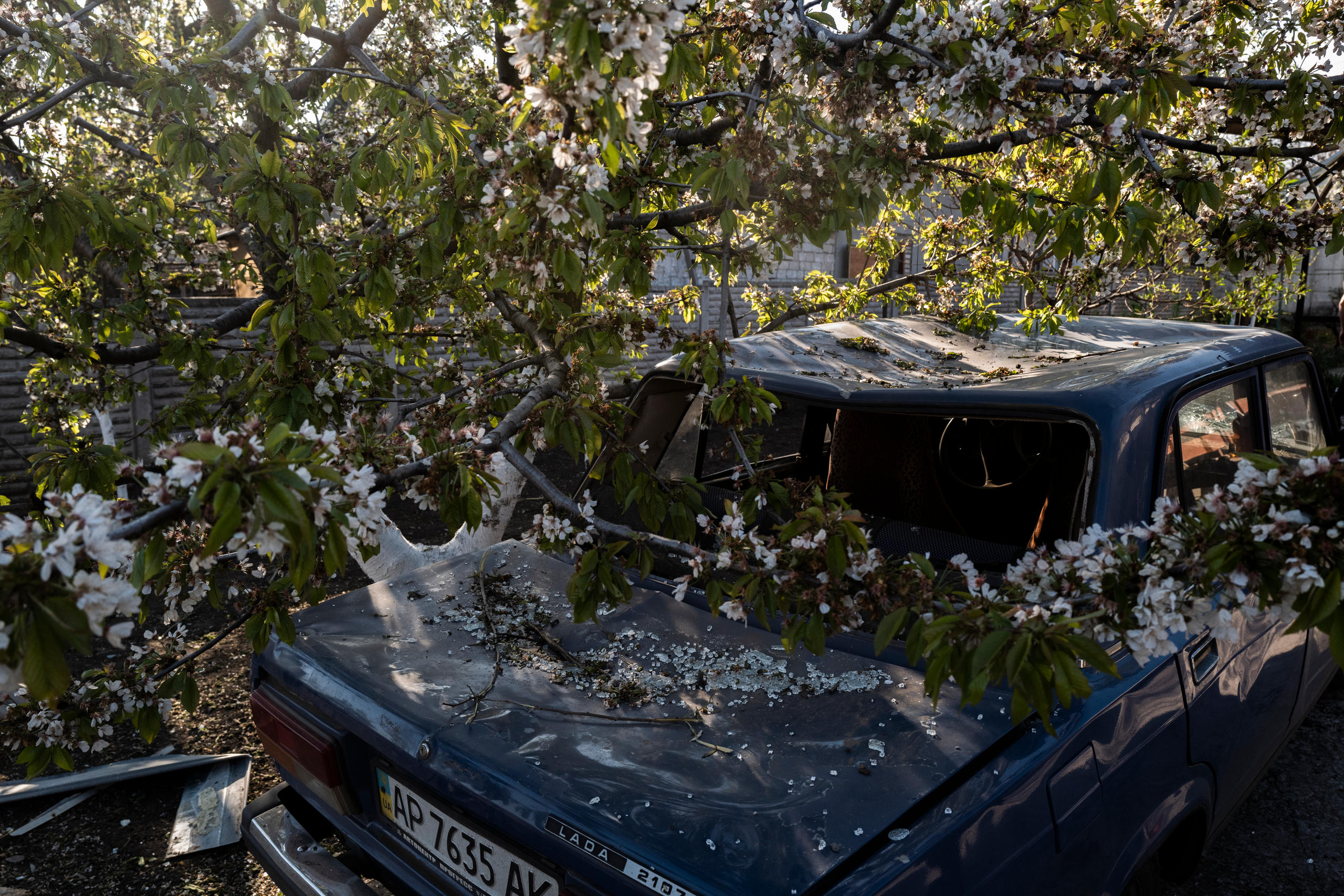 Coche destrozado