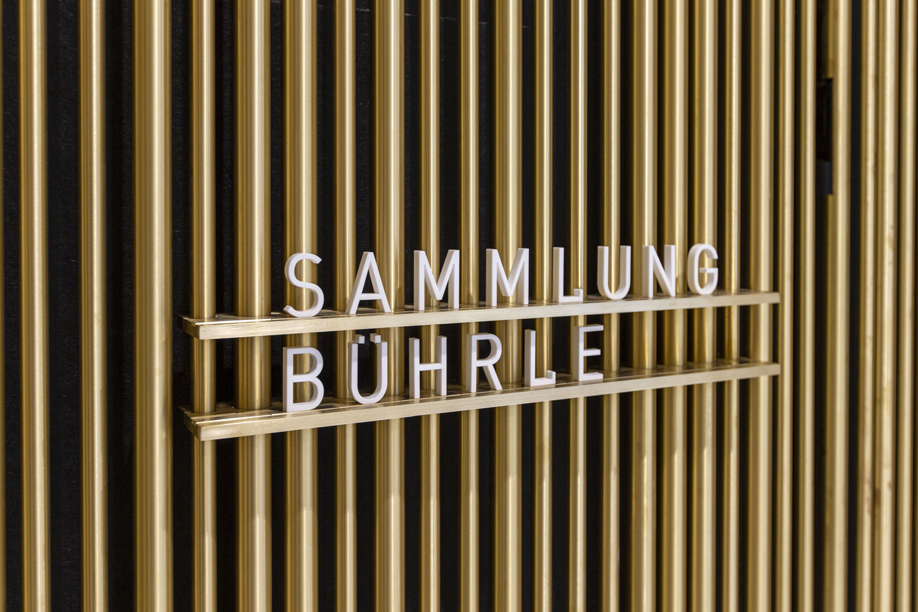 La scritta Collezione Bührle in tedesco alla Kunsthaus di Zurigo.