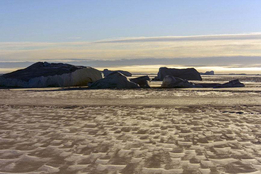 Ice bergs and sea ice