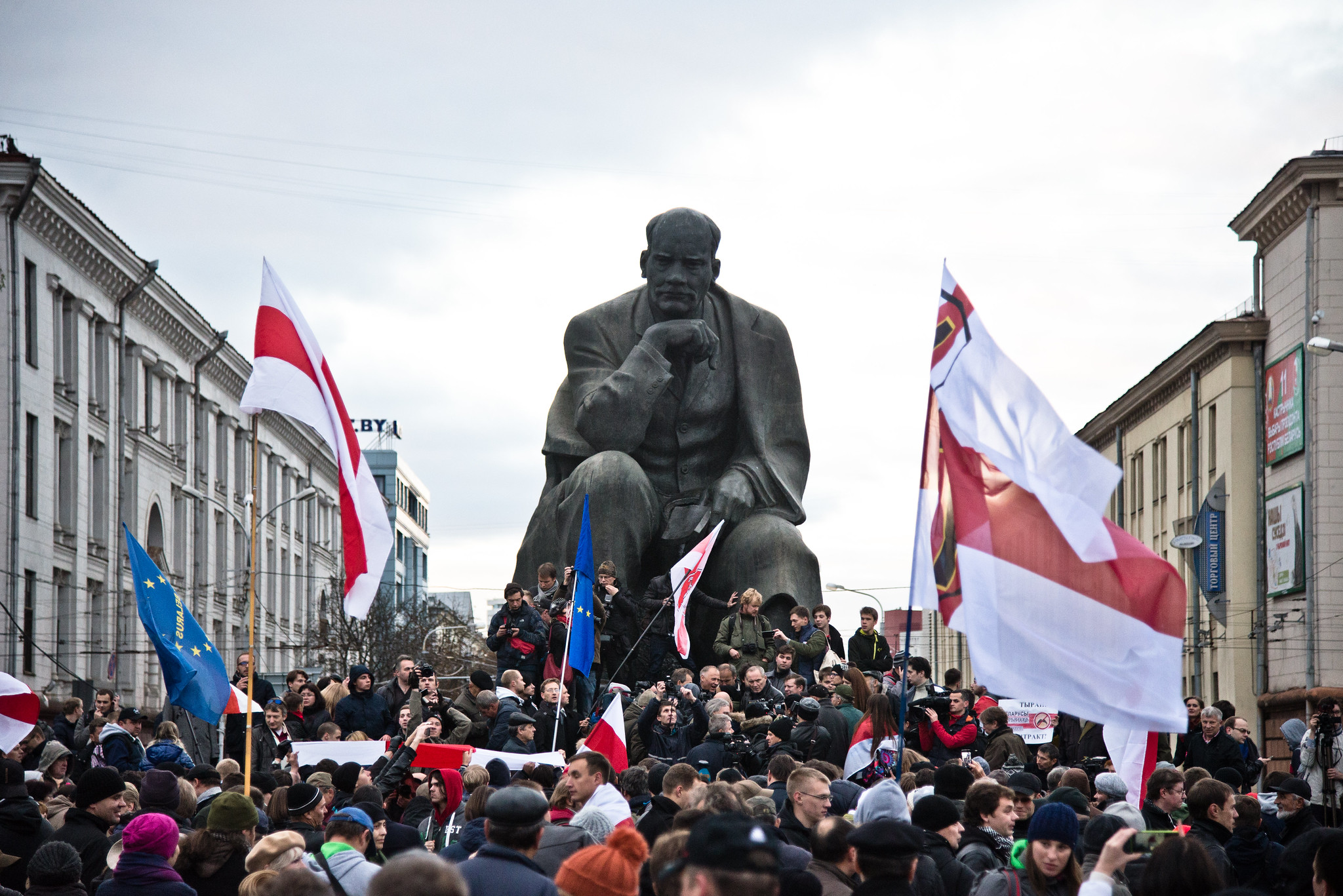 Manifestation dans une rue de Biélorussie