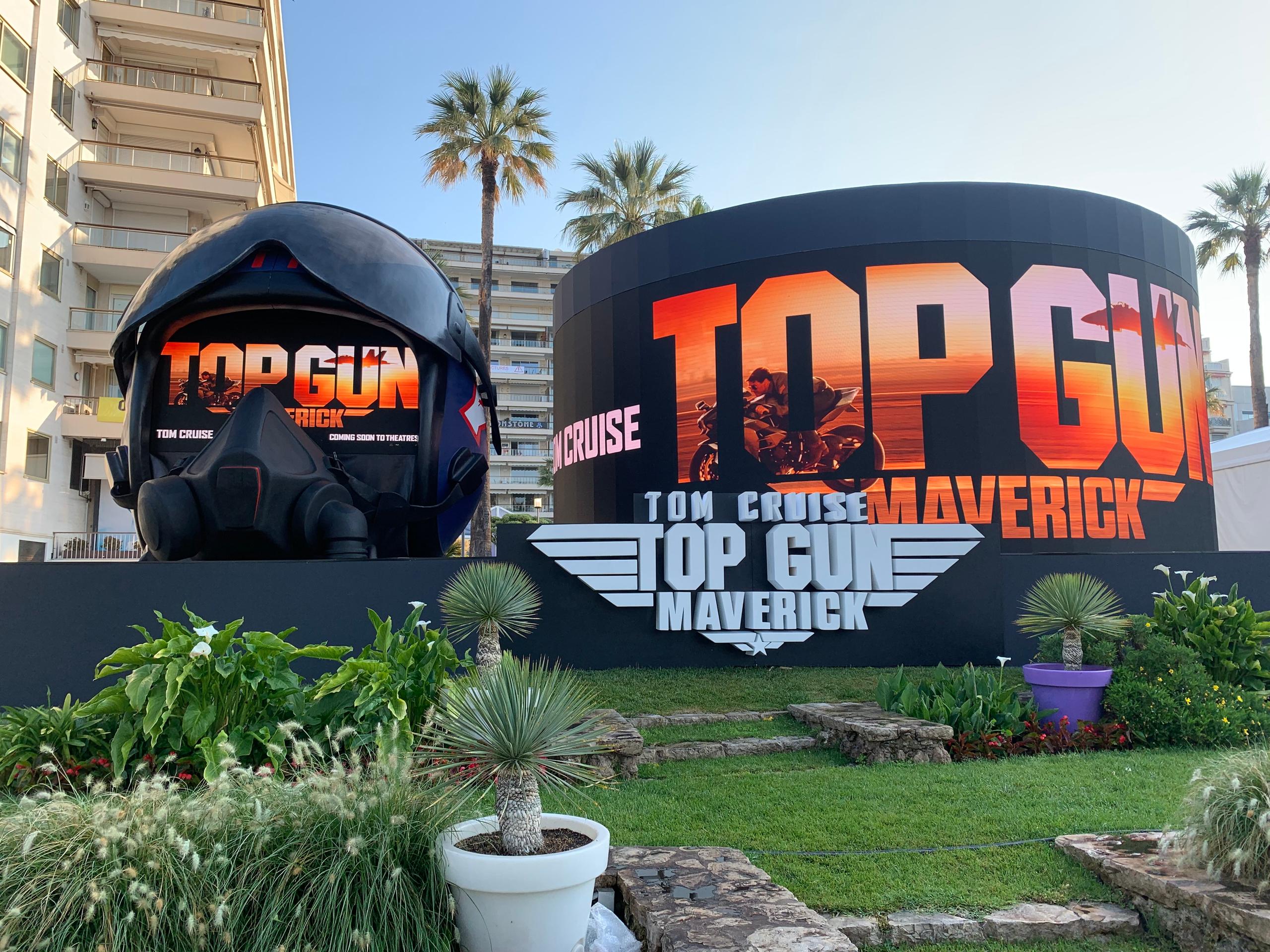 Promotional stand of Top Gun: Maverick, in Cannes