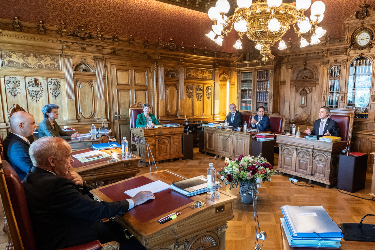 La riunione settimanale del Consiglio federale.