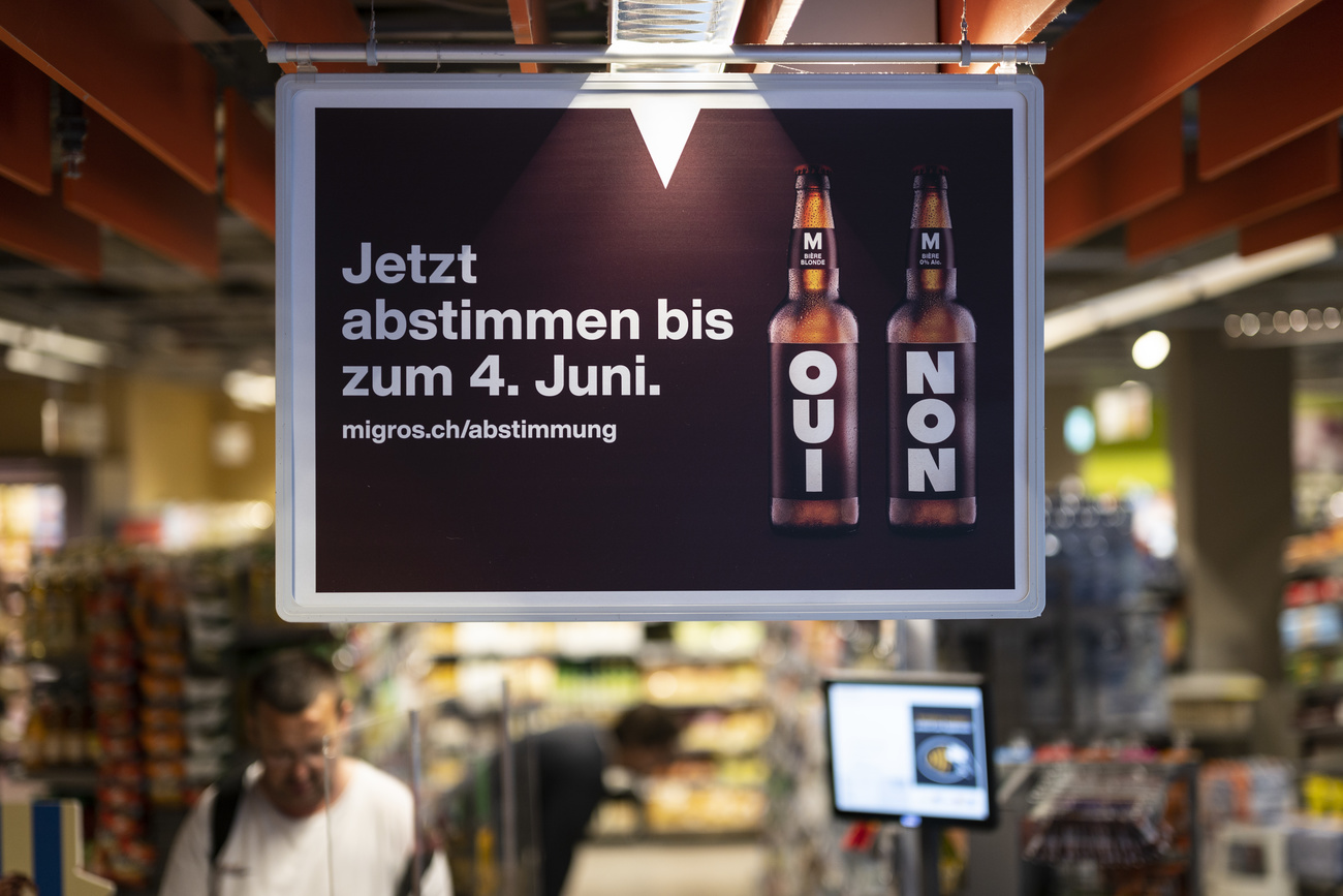 Alcohol vote at Migros supermarkets.