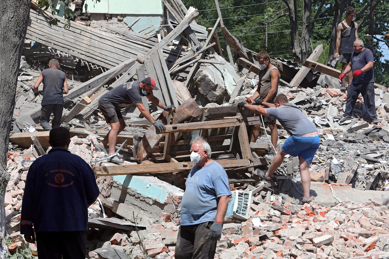 Destruction and after shelling clean up