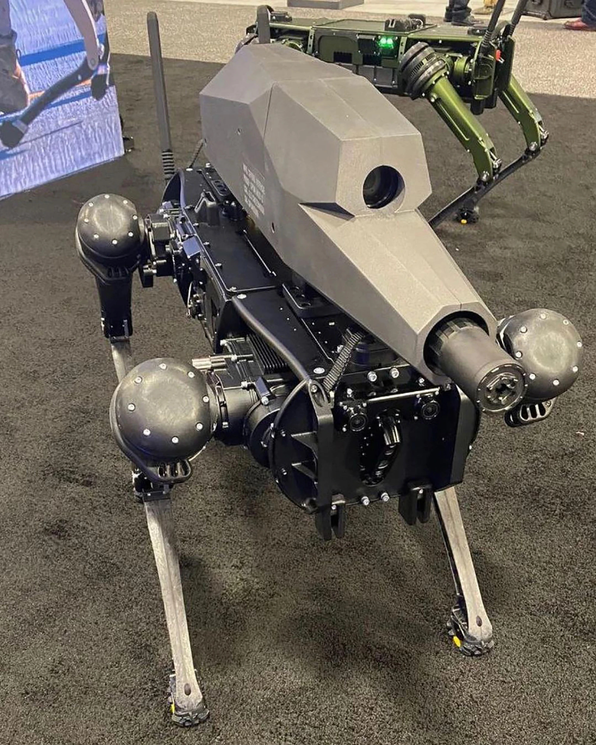 Perro-robot con fusil