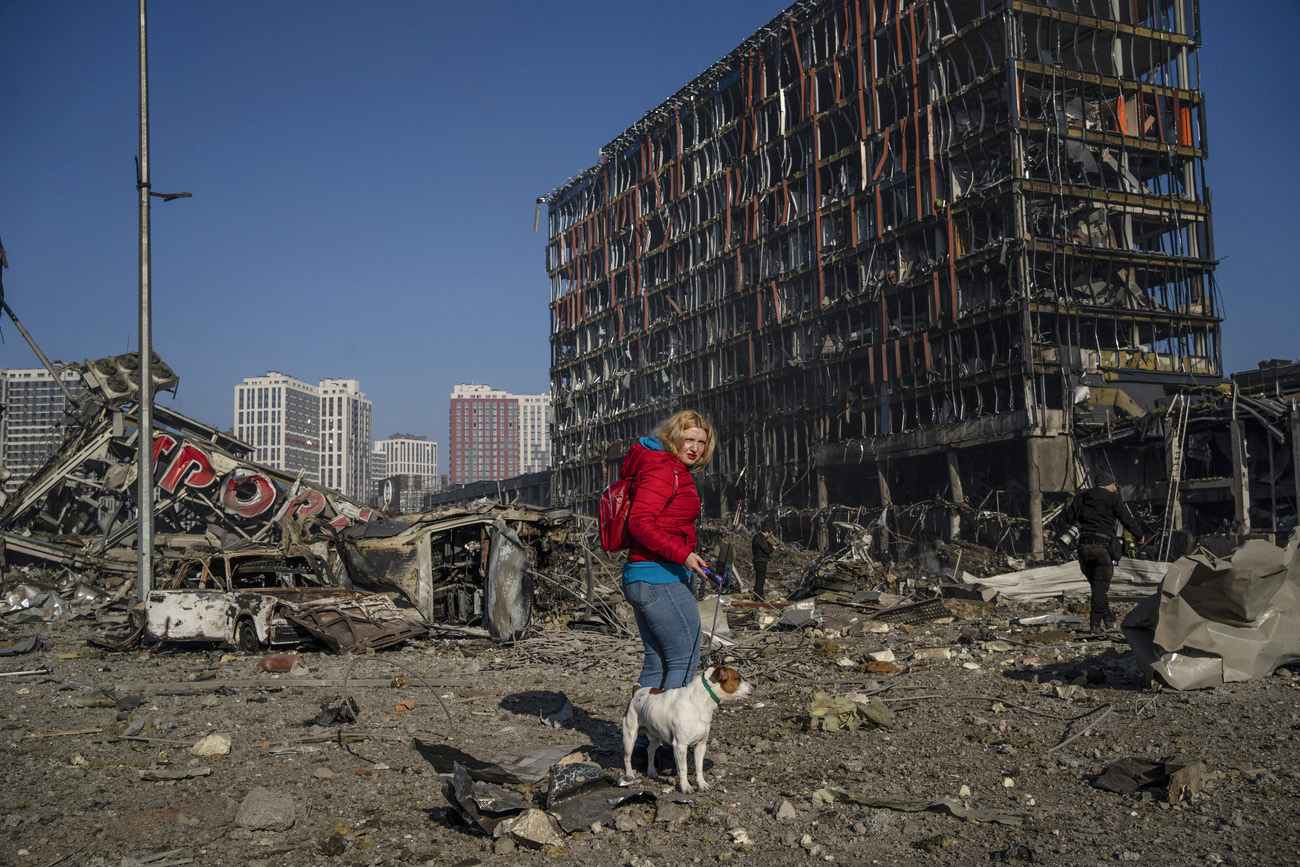 destroyed building in Ukraine