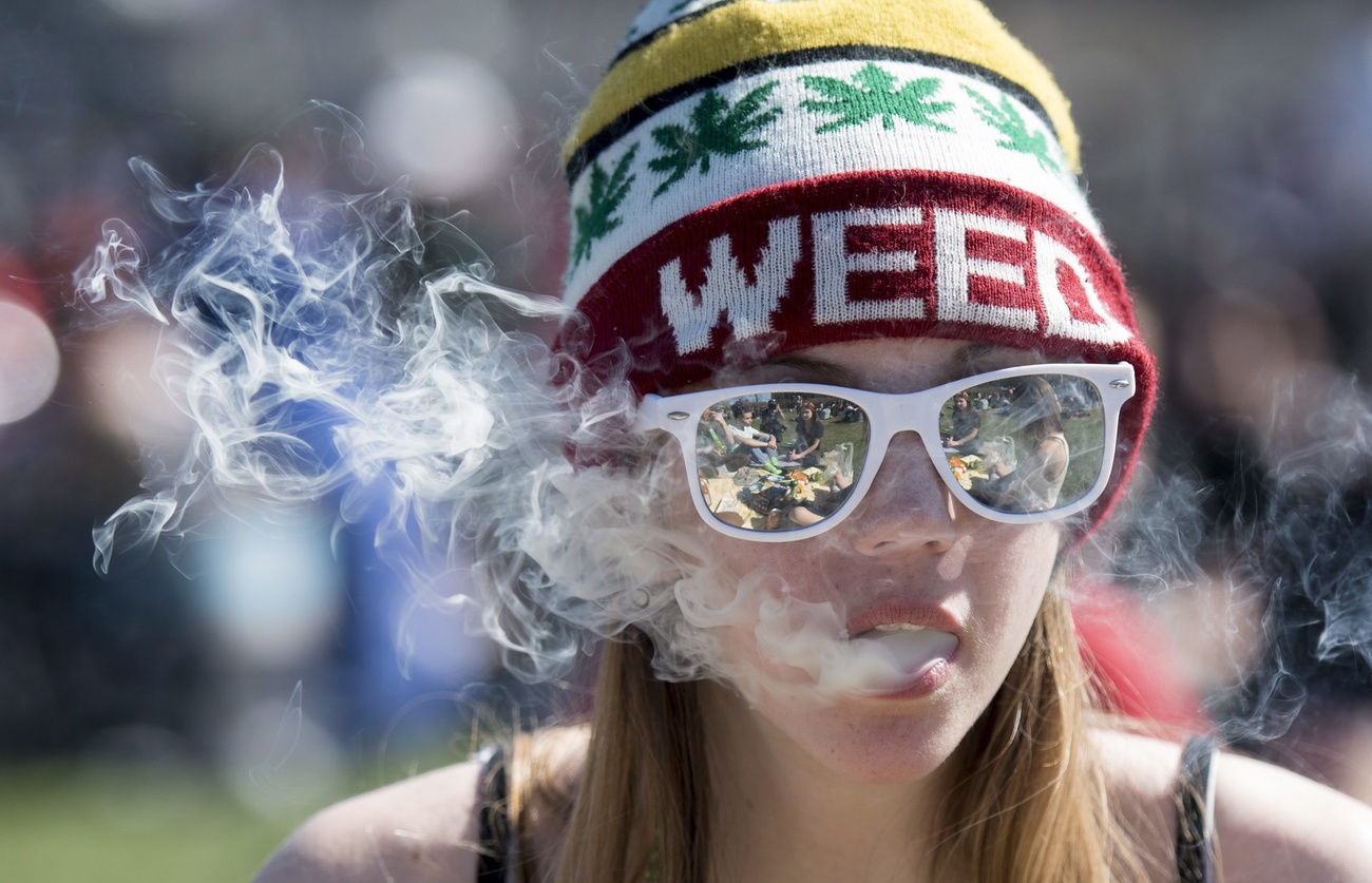 Girl smoking weed