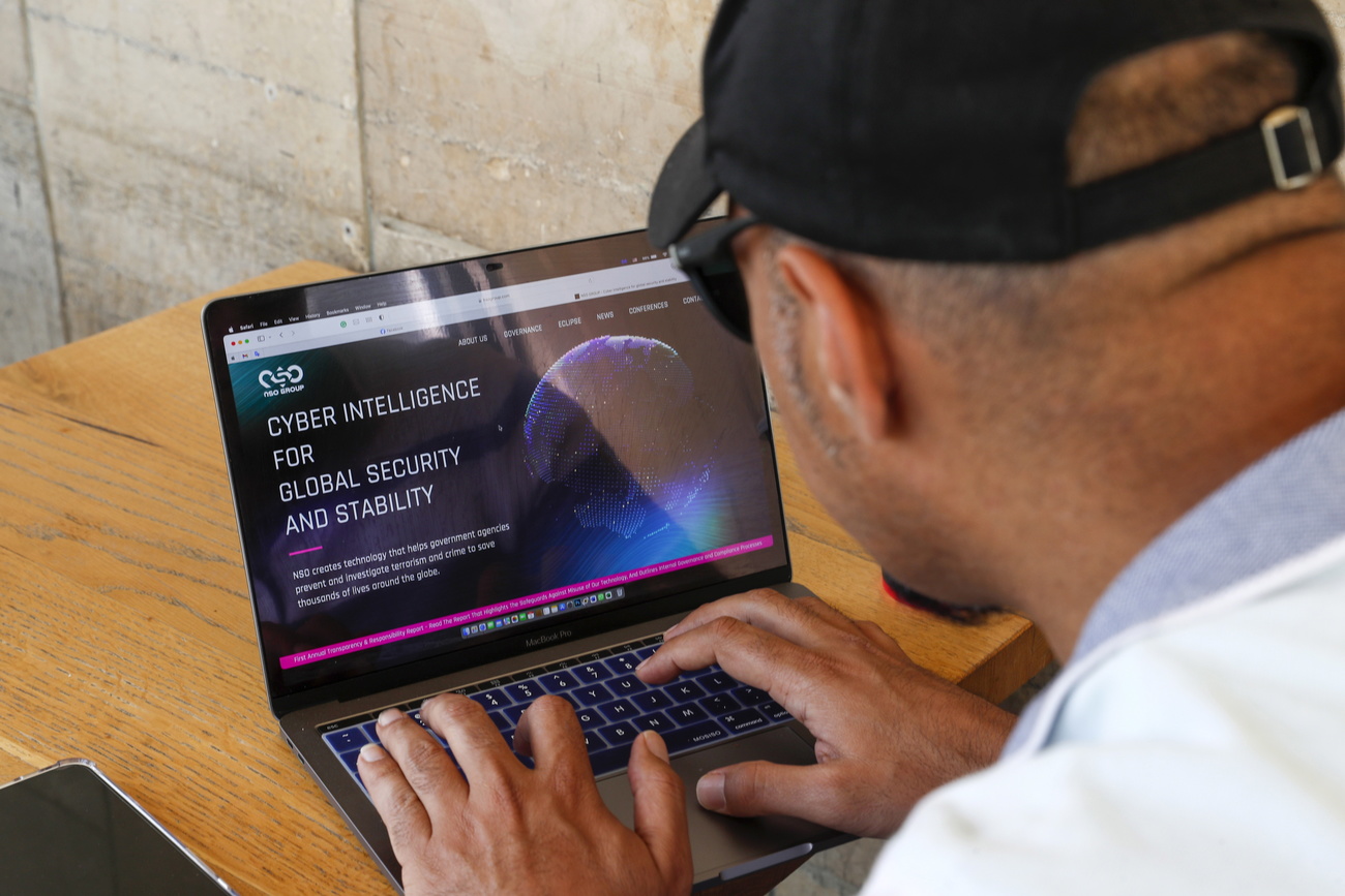 Man looking at computer