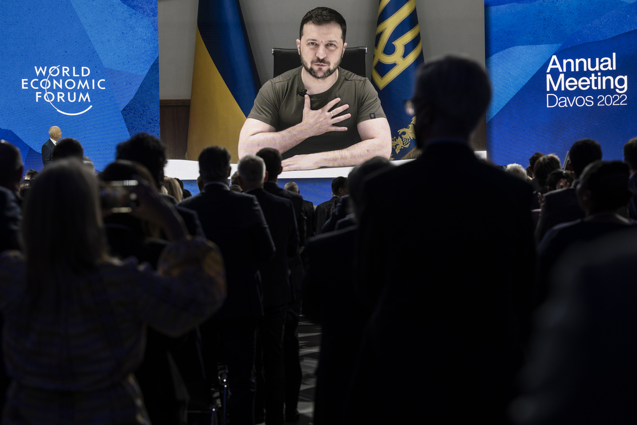 Le président ukrainien Zelenski au World Economics Forum