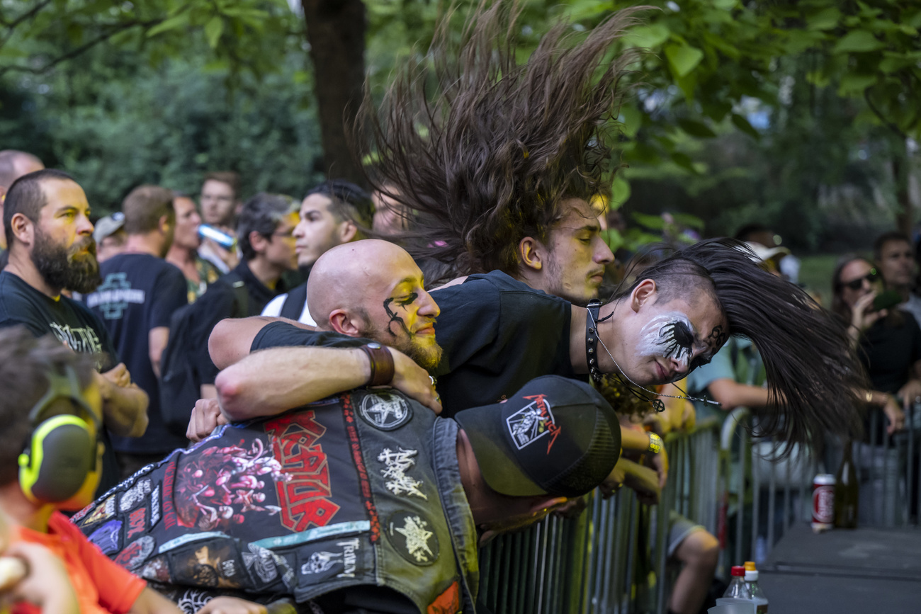 Spectators at the Fete de la Musique in Geneva on June 25, 2022.