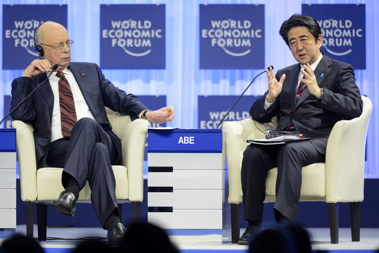 Abe with Klaus Schwab