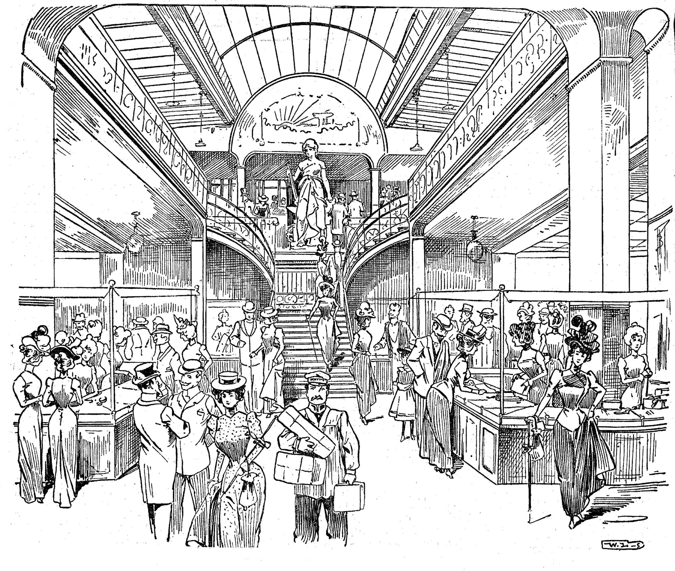 Innenansicht eines glamourösen Warenhauses