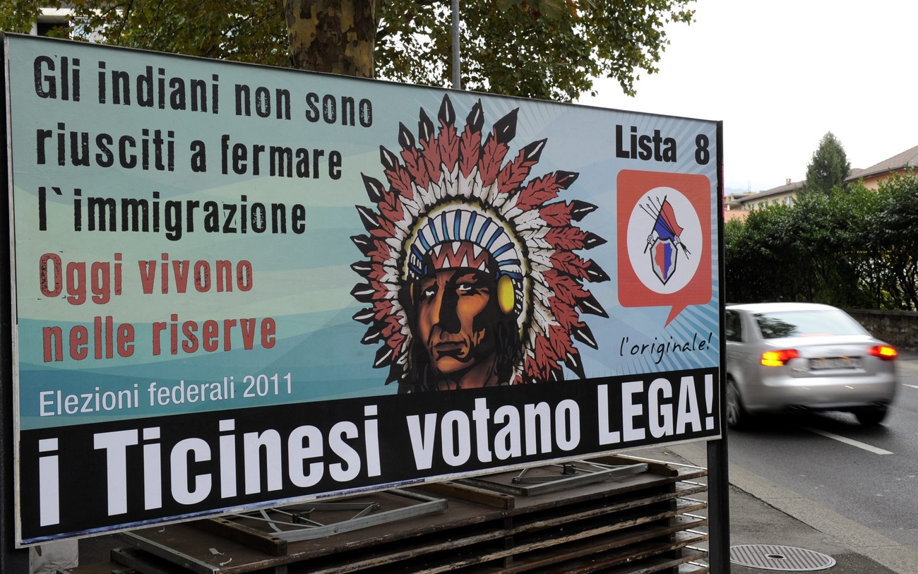 manifesto che parla degli indiani d America che non sono riusciti a fermare l immigrazione e ora vivono nelle riserve.