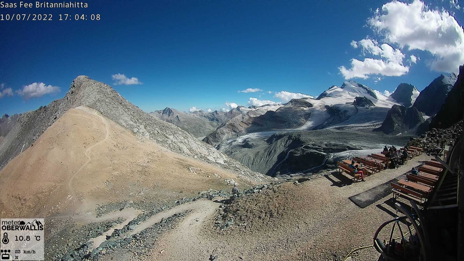 Webcam image from Britannia hut on July 10.