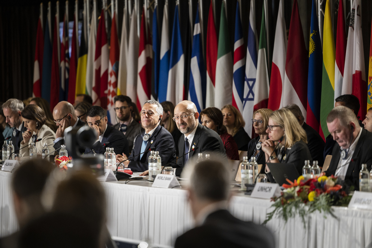 Participantes da Conferência de Recuperação da Ucrânia em Lugano.