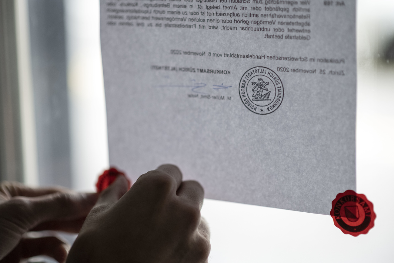 Un ufficio chiusoper fallimento.