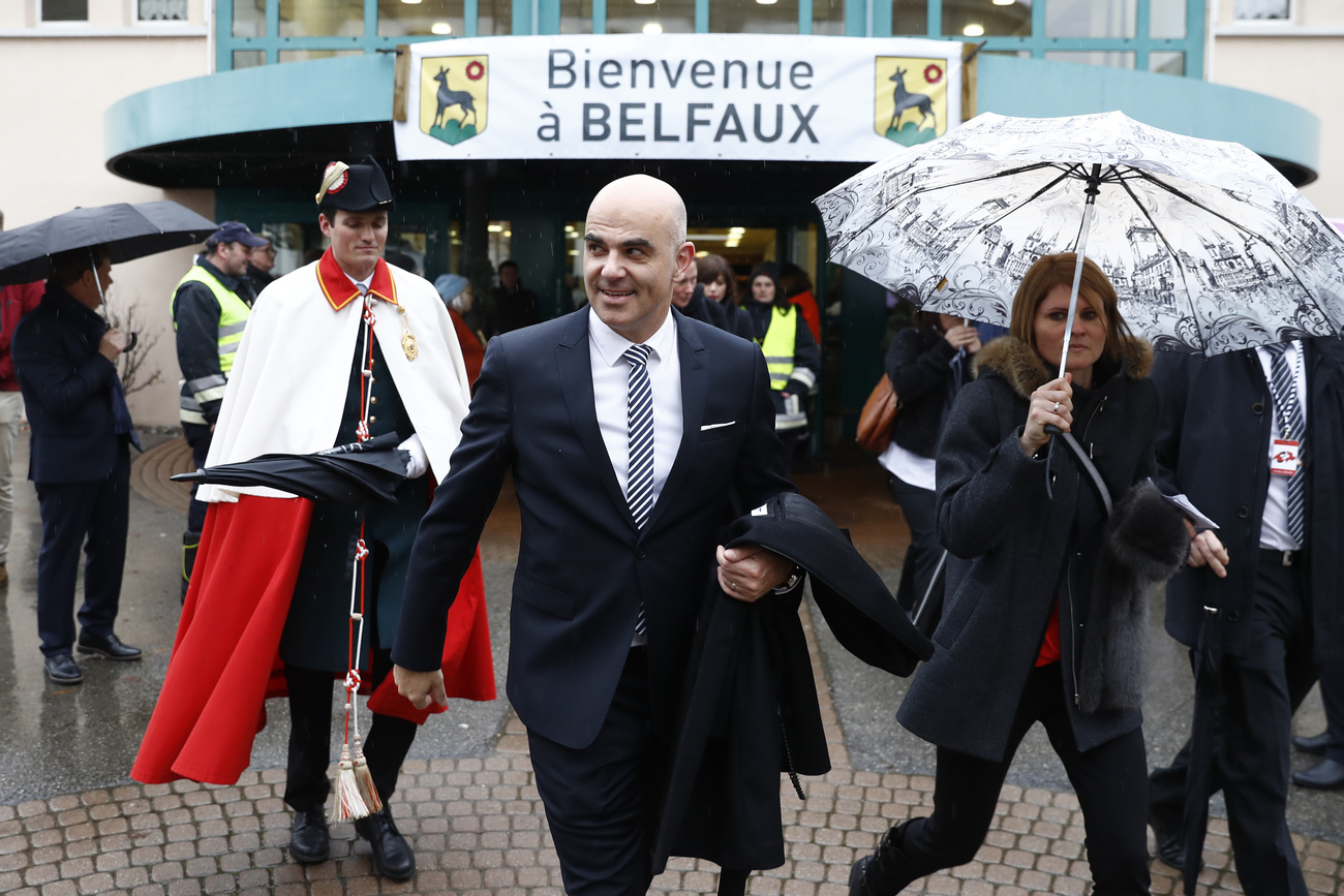 Le conseiller fédéral Alain Berset photographié en 2017 dans sa commune de Belfaux. 