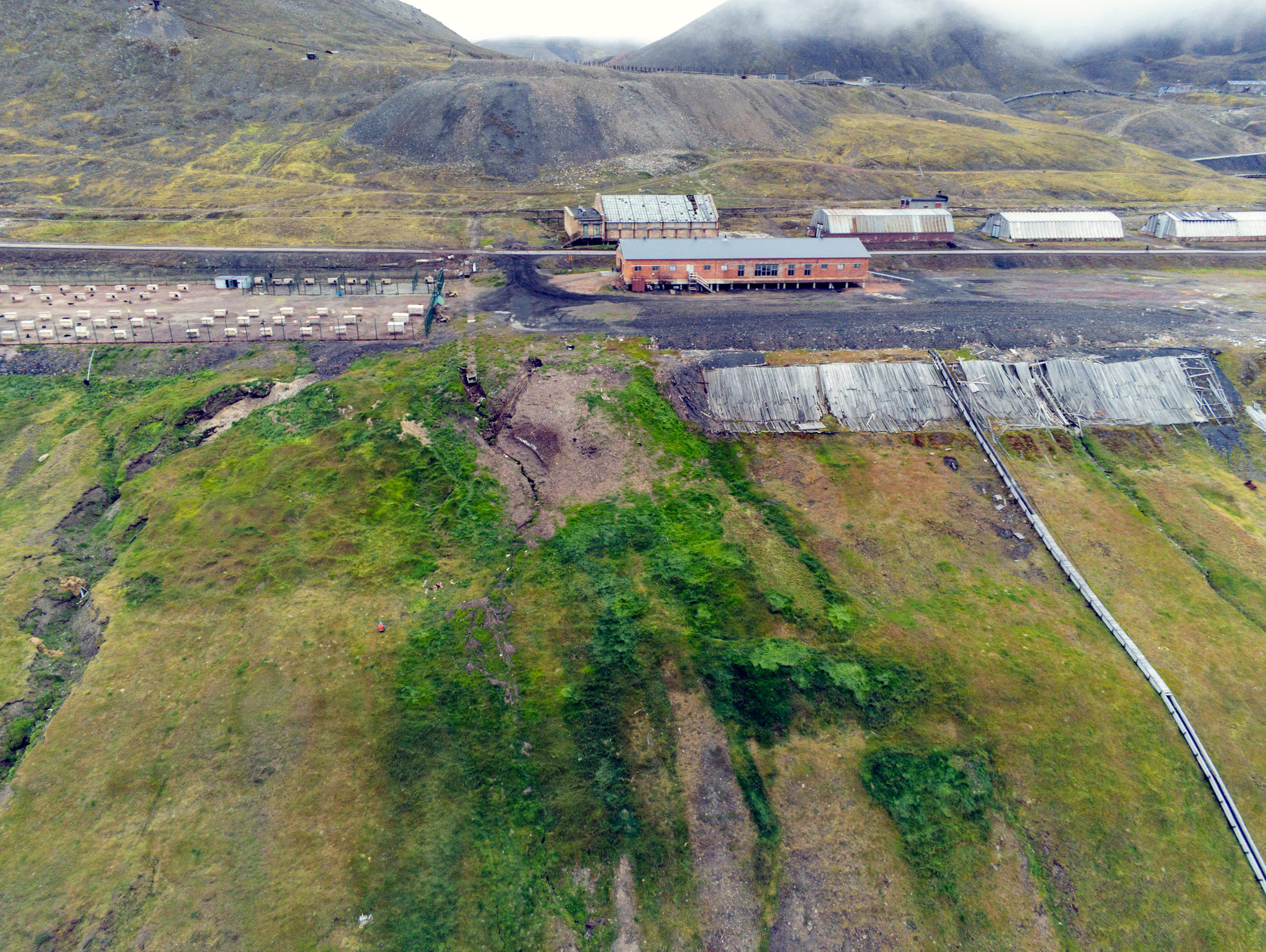 Vista del nostro sito di campionamento a Barentsburg