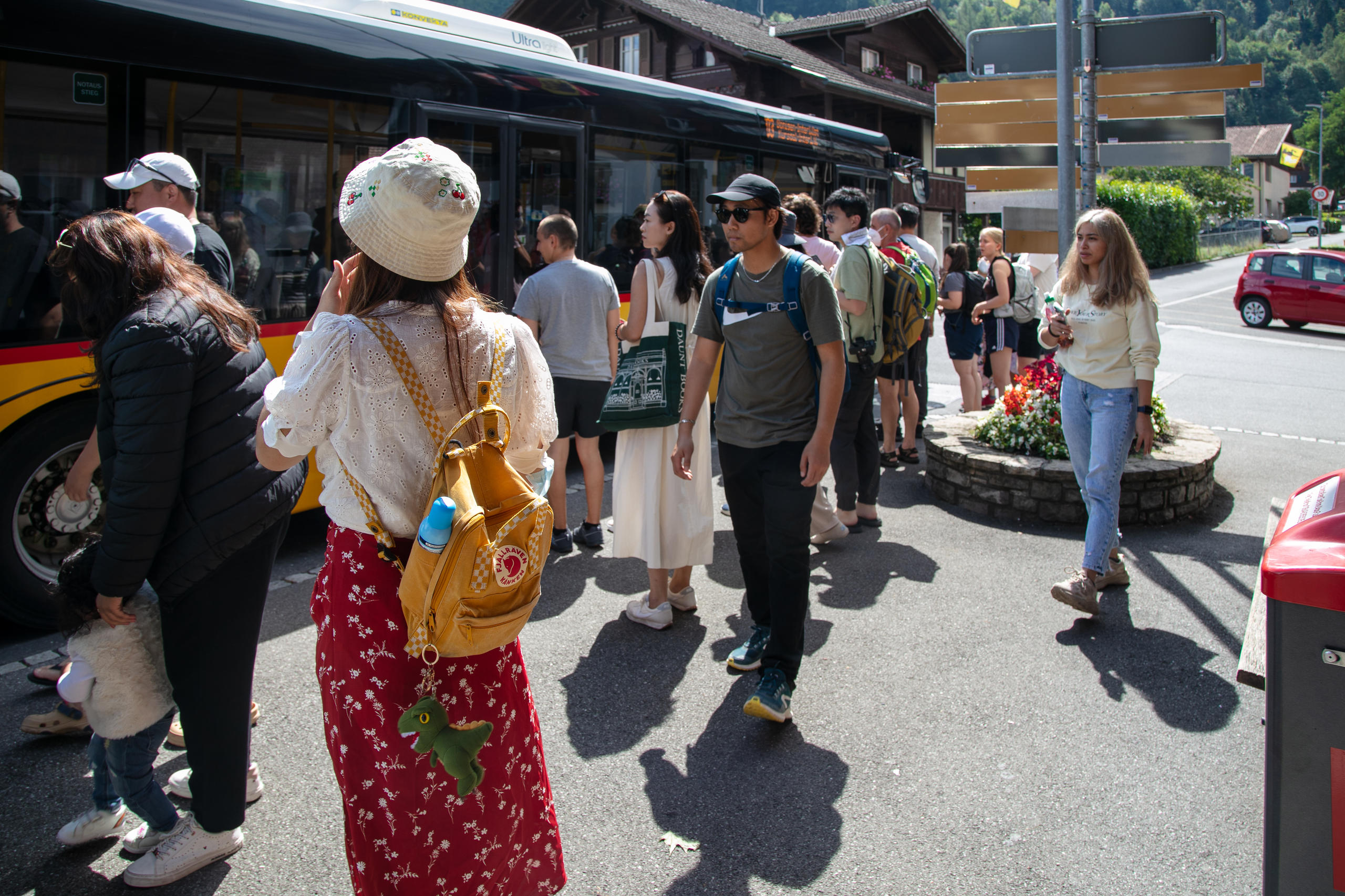 Tourists on a bus