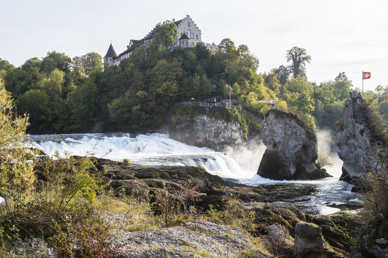 Rheinfall mit wenig Wasser