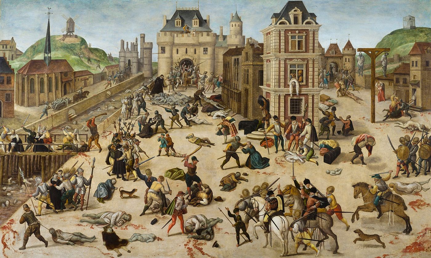 Pintura que representa la masacre de San Bartolomé.