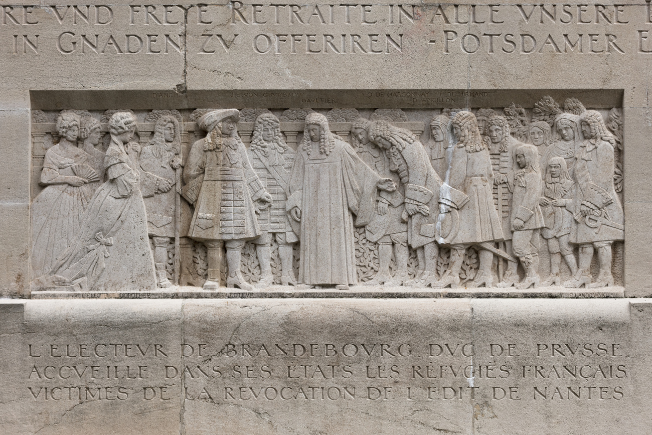 Detalle del Muro de los Reformadores de Ginebra.